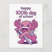 学校の招待状の100日目 ポストカード (正面)