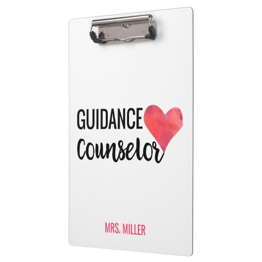 学校の指導カウンセラーのパーソナライズなタイポグラフィ クリップボード (左)