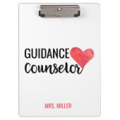学校の指導カウンセラーのパーソナライズなタイポグラフィ クリップボード (正面)