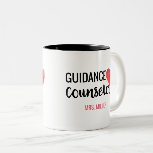 学校の指導カウンセラーのパーソナライズな水彩画 ツートーンマグカップ (正面右)