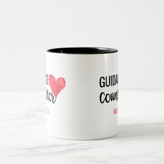 学校の指導カウンセラーのパーソナライズな水彩画 ツートーンマグカップ (中央)