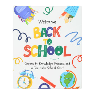 学校の掲示板を歓迎する メタルプリント