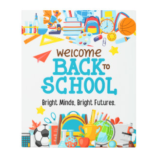 学校の掲示板を歓迎する メタルプリント