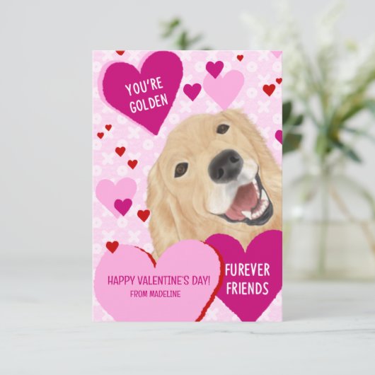 学校の教室のパップラブのための子供のバレンタインカード サンキューカード (スタンド正面)