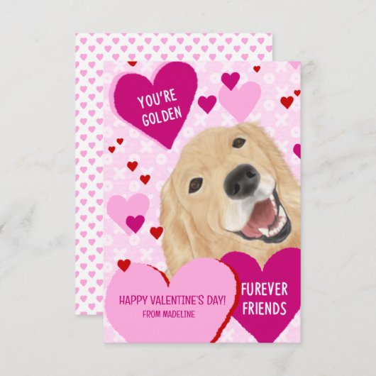 学校の教室のパップラブのための子供のバレンタインカード サンキューカード (正面/裏面)