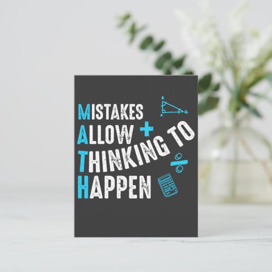 学校の数学の先生の間違いが考えHapに許可 ポストカード (スタンド正面)