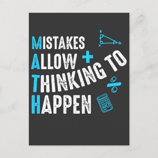 学校の数学の先生の間違いが考えHapに許可 ポストカード (正面)