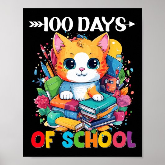 学校の日かわいい猫の子猫ギフト100日スマート ポスター (正面)