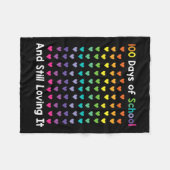 学校の日と今もそれを愛して100虹を聞く フリースブランケット (正面(横))