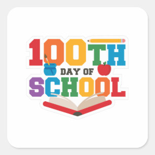 学校の日の100日 スクエアシール