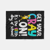 学校の日は先生にあなたのCrayを得おもしろいる フリースブランケット (正面(横))