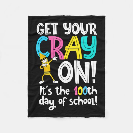 学校の日は先生にあなたのCrayを得おもしろいる フリースブランケット (正面)