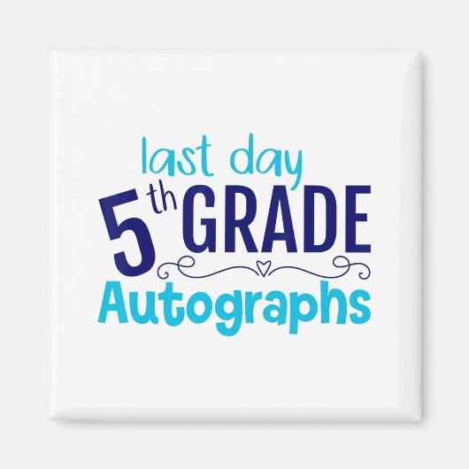 学校の日オートグラフ5年生 マグネット (正面)