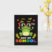 学校の日カエル100日頭が切れる先生子供G カード (黄色い花)