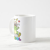 学校の日カエル100日頭が切れる先生子供G コーヒーマグカップ (正面左)