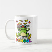 学校の日カエル100日頭が切れる先生子供G コーヒーマグカップ (左)