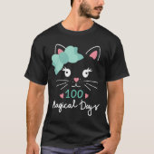 学校の日キティキャット100魔法の日先生G Tシャツ (正面)