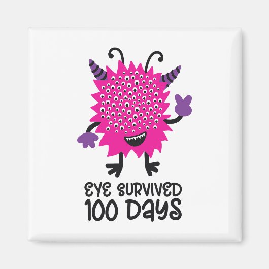 学校の日モンスターガールズキッズアイ生き延び100 マグネット (正面)