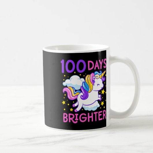 学校の日ユニコーン100日明るい幼稚園 コーヒーマグカップ (右)