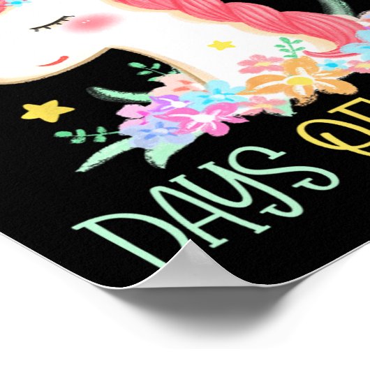 学校の日ユニコーン100魔法の日の女教えの子 ポスター (角)