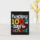 学校の日先生子供たち女の子の男の子ハッピー100 D カード (黄色い花)