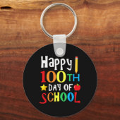 学校の日先生子供の子供ハッピー100日1 キーホルダー (正面)