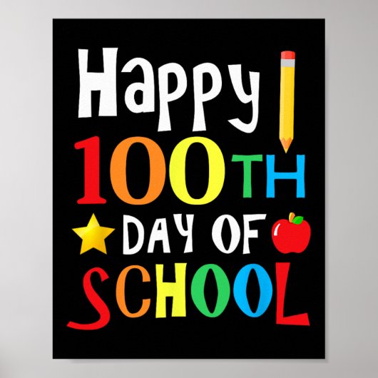 学校の日先生子供の子供ハッピー100日1 ポスター (正面)