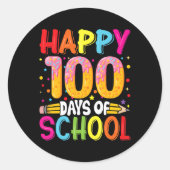 学校の日先生子供ハッピー100日2 ラウンドシール (正面)