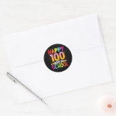学校の日先生子供ハッピー100日2 ラウンドシール (封筒)