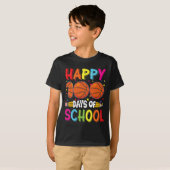 学校の日先生子供ハッピー100日3 Tシャツ (正面フル)