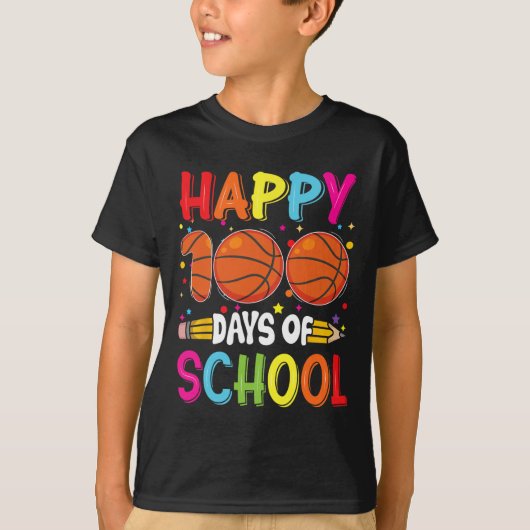 学校の日先生子供ハッピー100日3 Tシャツ (正面)