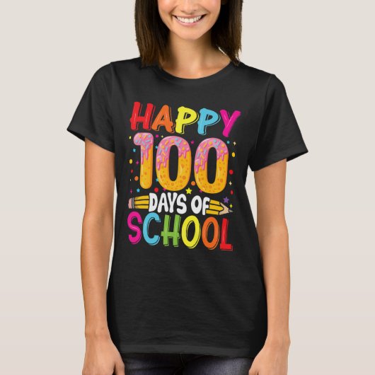 学校の日先生子供ハッピー100日5 Tシャツ (正面)
