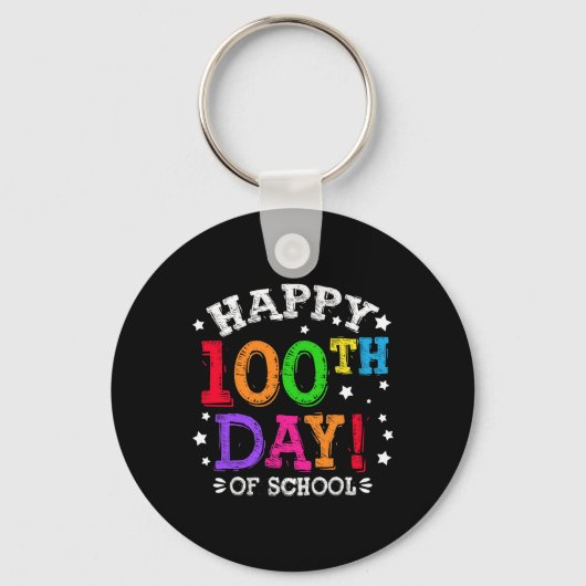 学校の日先生子供ハッピー100日7 キーホルダー (正面)