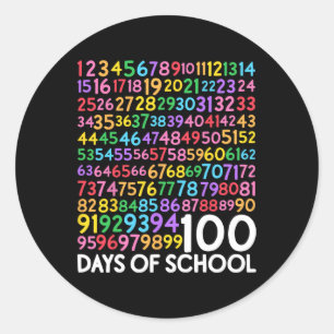 学校の日先生子供100日数学番号 ラウンドシール