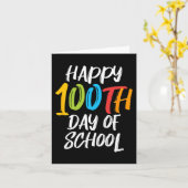 学校の日先生男の子の女の子の子ハッピー100ダ カード (黄色い花)