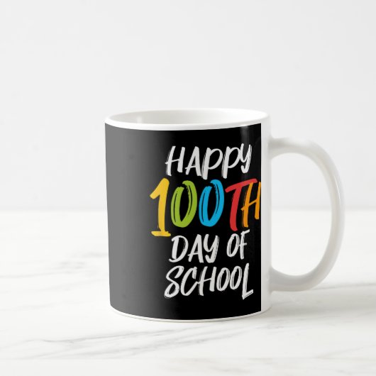 学校の日先生男の子の女の子の子ハッピー100ダ コーヒーマグカップ (右)
