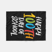 学校の日先生男の子の女の子の子ハッピー100ダ フリースブランケット (正面(横))