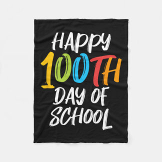 学校の日先生男の子の女の子の子ハッピー100ダ フリースブランケット