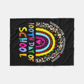 学校の日先生100日レインボー1 フリースブランケット (正面(横))