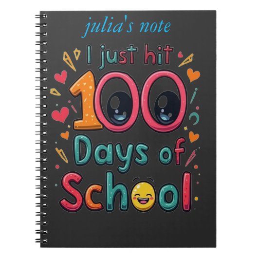 学校の日100人のかわいいデザイン ノートブック (正面)