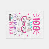 学校の日100人は子猫にちがいない100日 フリースブランケット (正面(横))