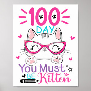 学校の日100人は子猫にちがいない100日 ポスター