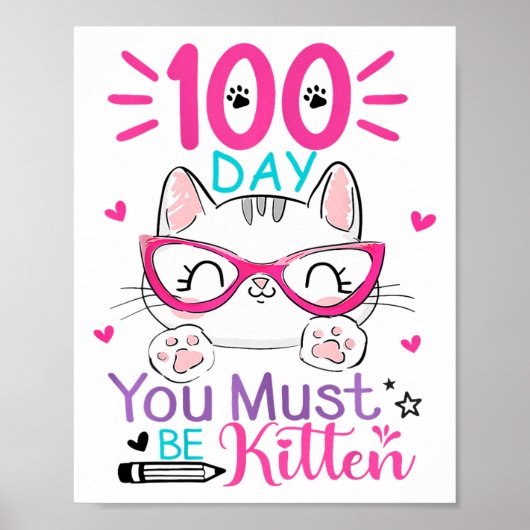 学校の日100人は子猫にちがいない100日 ポスター (正面)