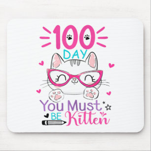 学校の日100人は子猫にちがいない100日 マウスパッド