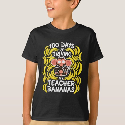 学校の日100日私の先生Banan運転 Tシャツ (正面)