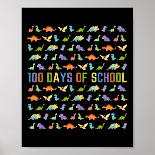 学校の日 – 恐竜 – 簡単100日の学校 ポスター (正面)
