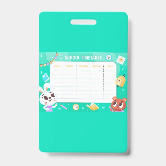 学校の時間割 バッジ (正面)