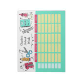 学校の時間表名前をカスタムするのメモ帳 ノートパッド (回転)