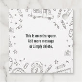 学校の最初の日のアップルギフトラベル,新学期 フェイバータグ (裏面)