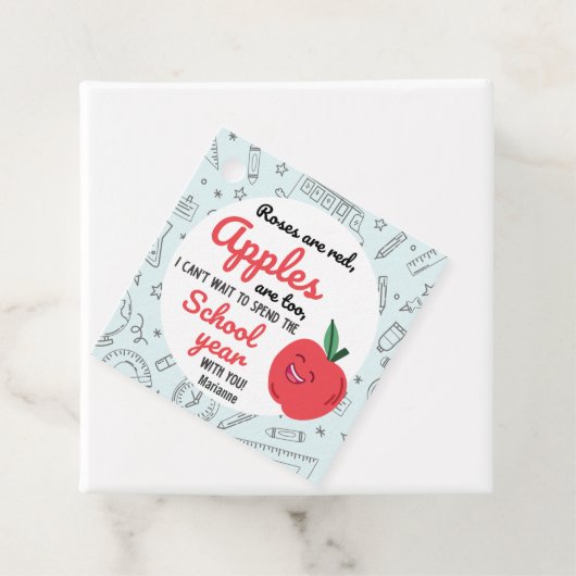 学校の最初の日のアップルギフトラベル,新学期 フェイバータグ (インサイチュ)